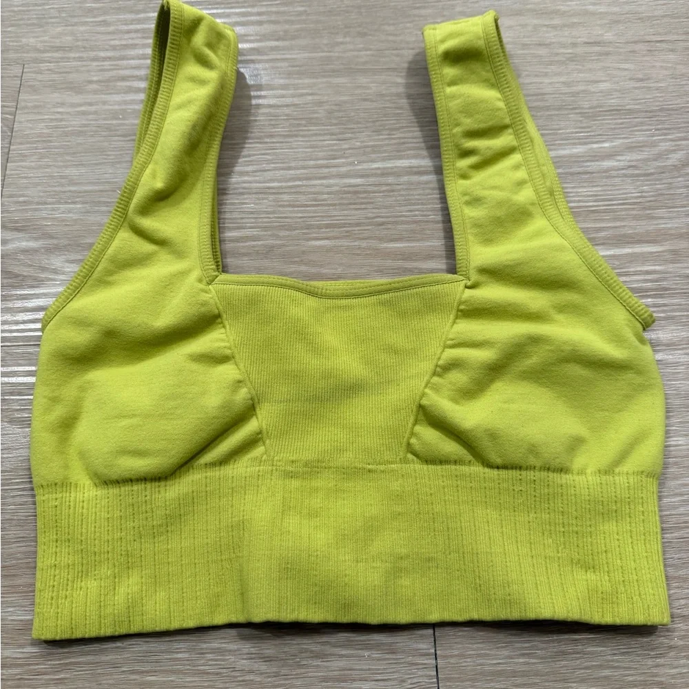 Free People Movement Good Karma Square Neck Bra - Margarita Yellow - Picture 4 of 4